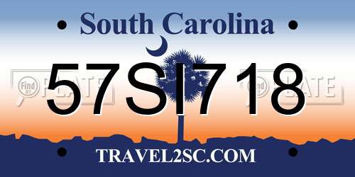 57SI718 South Carolina License Plate