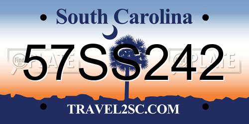 57SS242 South Carolina License Plate