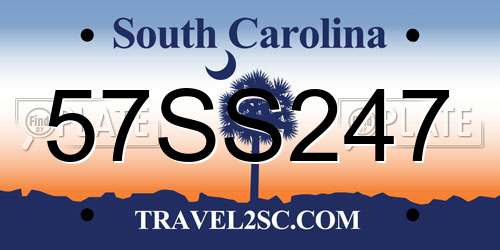 57SS247 South Carolina License Plate