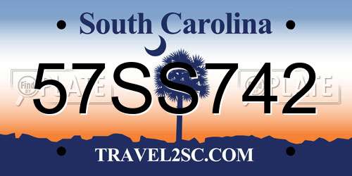 57SS742 South Carolina License Plate