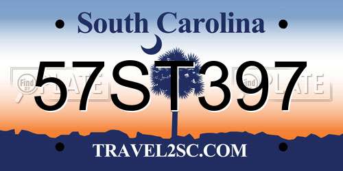 57ST397 South Carolina License Plate