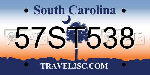 57ST538 South Carolina License Plate
