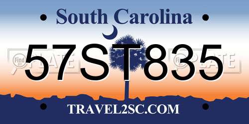 57ST835 South Carolina License Plate