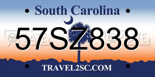 57SZ838 South Carolina License Plate