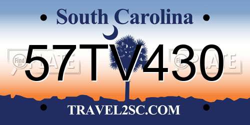 57TV430 South Carolina License Plate