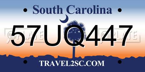 57UQ447 South Carolina License Plate