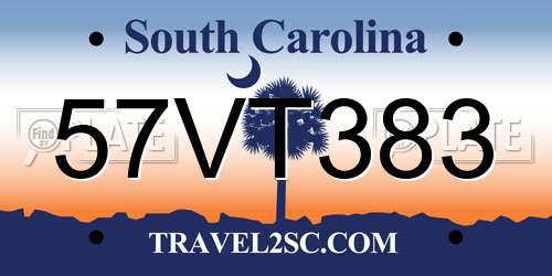 57VT383 South Carolina License Plate