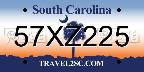 57XZ225 South Carolina License Plate