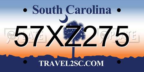 57XZ275 South Carolina License Plate