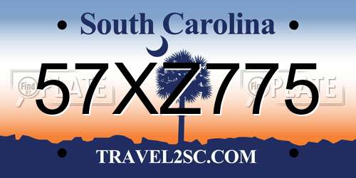 57XZ775 South Carolina License Plate