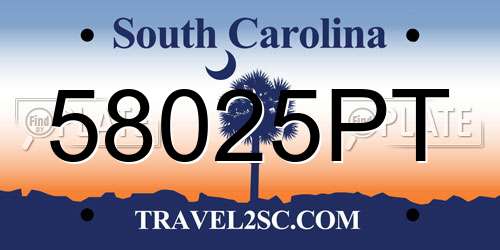 58025PT South Carolina License Plate
