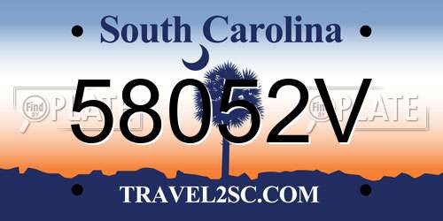 58052V South Carolina License Plate