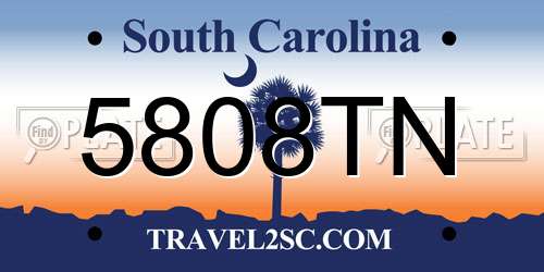 5808TN South Carolina License Plate