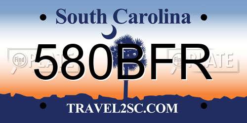 580BFR South Carolina License Plate