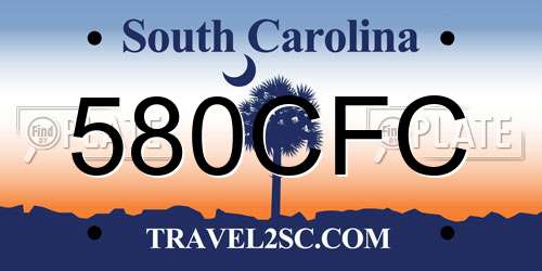 580CFC South Carolina License Plate