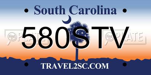 580STV South Carolina License Plate