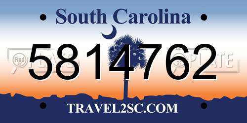 5814762 South Carolina License Plate