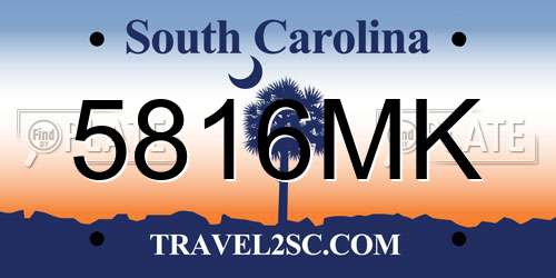 5816MK South Carolina License Plate