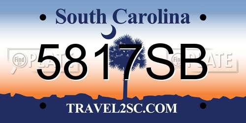 5817SB South Carolina License Plate