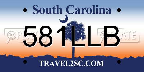 581LLB South Carolina License Plate