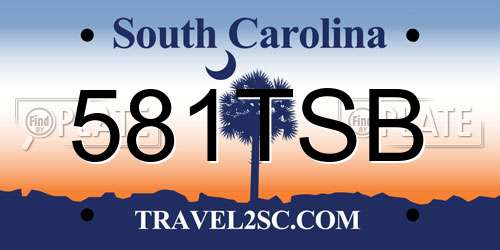581TSB South Carolina License Plate