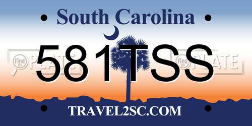 581TSS South Carolina License Plate