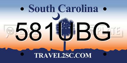 581UBG South Carolina License Plate