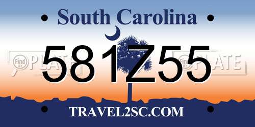 581Z55 South Carolina License Plate