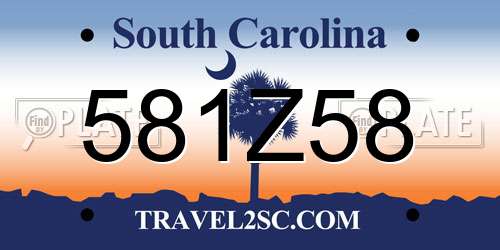 581Z58 South Carolina License Plate