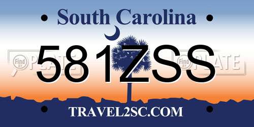 581ZSS South Carolina License Plate