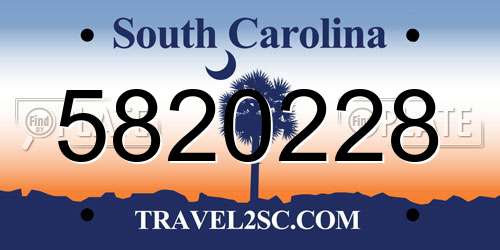 5820228 South Carolina License Plate
