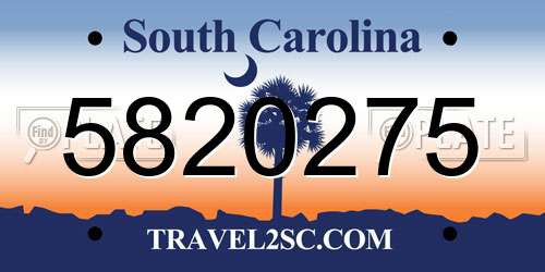 5820275 South Carolina License Plate
