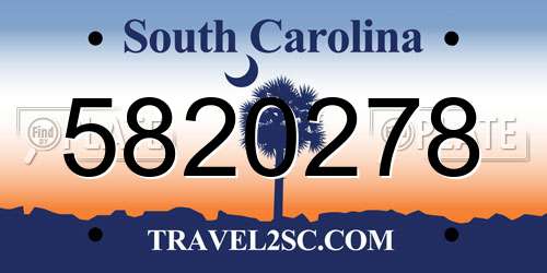 5820278 South Carolina License Plate