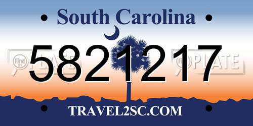 5821217 South Carolina License Plate
