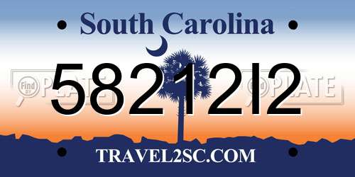 58212I2 South Carolina License Plate