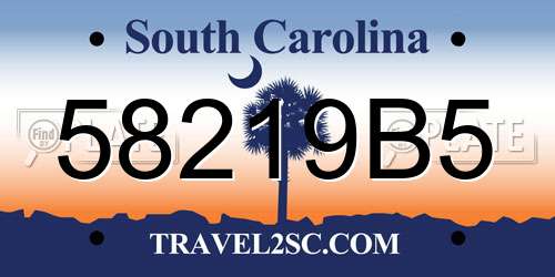 58219B5 South Carolina License Plate