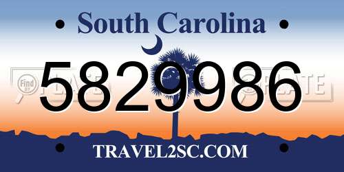 5829986 South Carolina License Plate