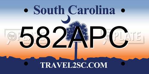 582APC South Carolina License Plate