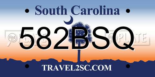 582BSQ South Carolina License Plate