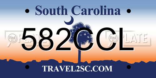 582CCL South Carolina License Plate