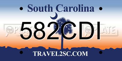 582CDI South Carolina License Plate