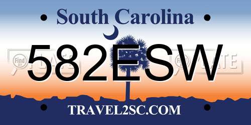 582ESW South Carolina License Plate