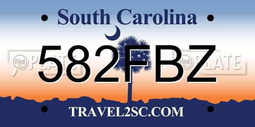 582FBZ South Carolina License Plate