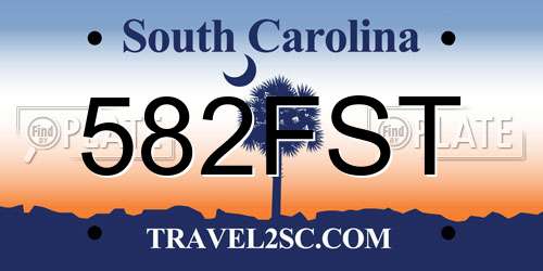 582FST South Carolina License Plate