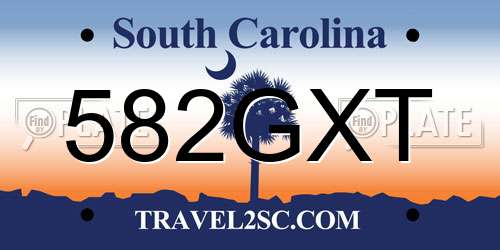 582GXT South Carolina License Plate