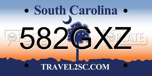 582GXZ South Carolina License Plate