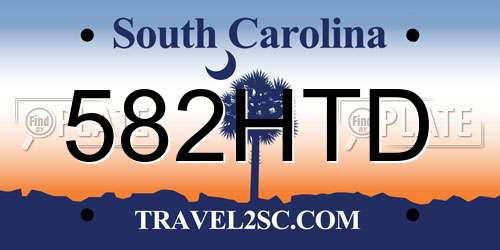 582HTD South Carolina License Plate