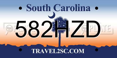 582HZD South Carolina License Plate