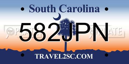 582JPN South Carolina License Plate