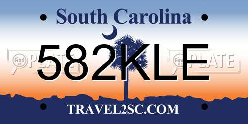582KLE South Carolina License Plate